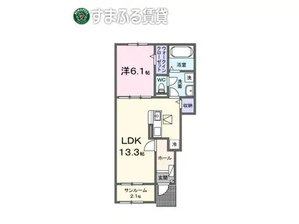 レンブランサ(1LDK/1階)の間取り写真