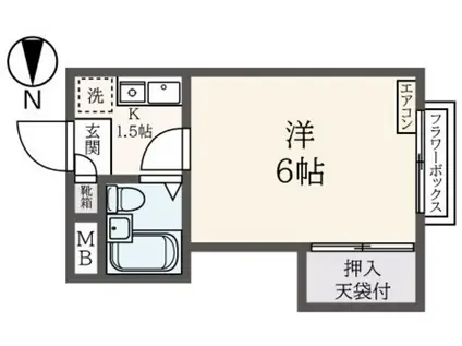 菅ハイツ(1K/1階)の間取り写真