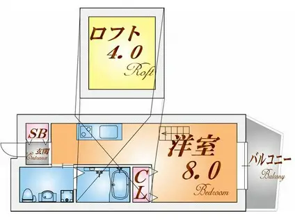 ジュリア須磨浦III(ワンルーム/3階)の間取り写真