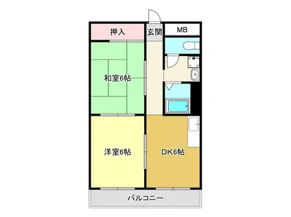 リアライズ神崎川(2DK/4階)の間取り写真