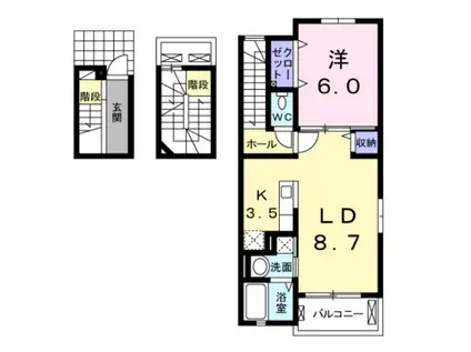 エトワール加美(1LDK/3階)の間取り写真