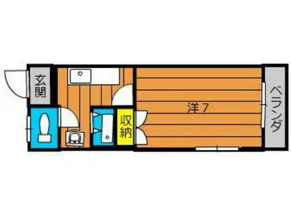 コーラルハイツ郡元(1K/3階)の間取り写真