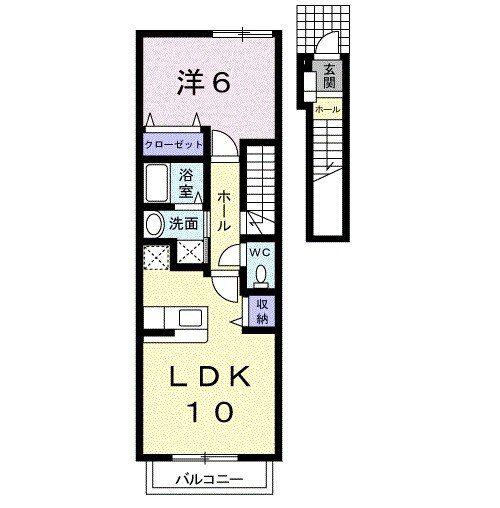 クレール(1LDK/2階)の間取り写真