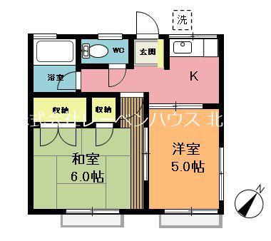 シティハイムマツバラ(2K/2階)の間取り写真