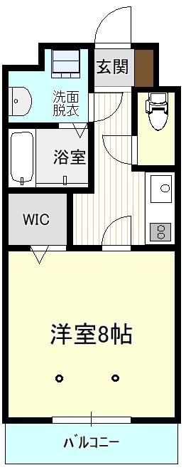 城彩シティーガーデン(1K/2階)の間取り写真
