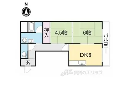 モリモトハイツ(2DK/3階)の間取り写真