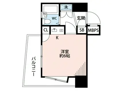 ダイナコート久留米駅前(ワンルーム/4階)の間取り写真