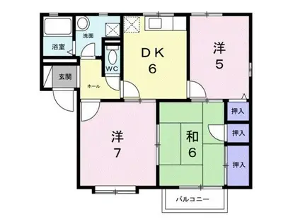 グレイスコートI (3DK/2階)の間取り写真