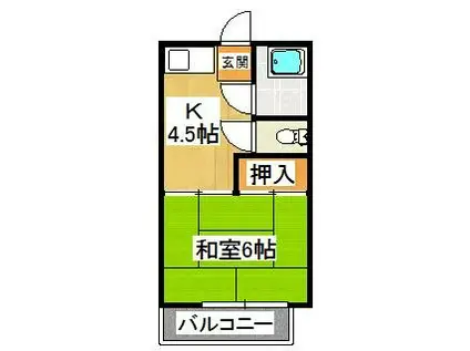 泰山荘(1K/1階)の間取り写真