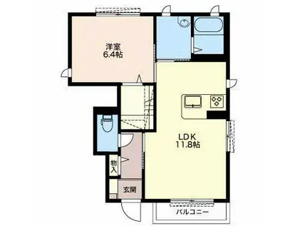 サングリーン(1LDK/1階)の間取り写真