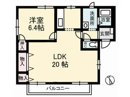 フレグランス大島A棟(1LDK/2階)の間取り写真