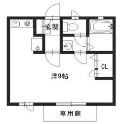 サンテラス光大寺(ワンルーム/1階)の間取り写真
