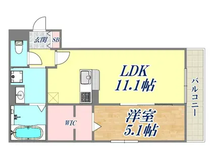 フィオーレ(1LDK/3階)の間取り写真