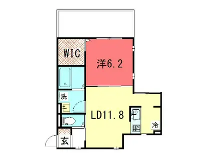 サウスガーデン(1LDK/1階)の間取り写真