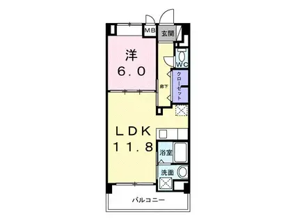 ローズ ライン(1LDK/2階)の間取り写真