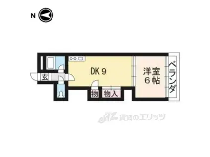 シャルレ1番館(1LDK/2階)の間取り写真