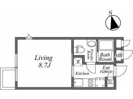 ARISTO白金高輪(1K/3階)の間取り写真