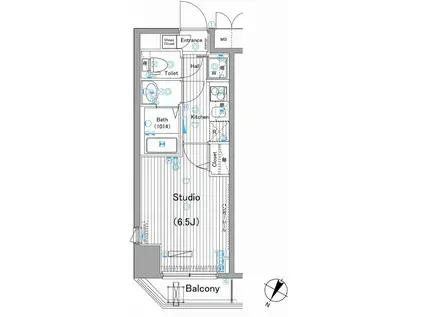 ガーラ・シティ渋谷幡ヶ谷(1K/5階)の間取り写真