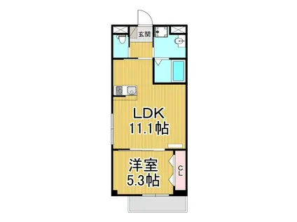 メゾン・ド・アンジュ(1LDK/2階)の間取り写真