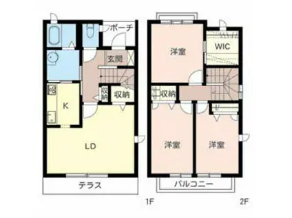 プチウエストIIIA・B・C(3LDK/1階)の間取り写真