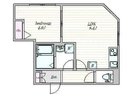 ザ・クラスアーバンス早稲田南(1LDK/3階)の間取り写真
