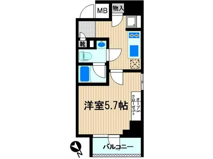 レグラス川崎ウエスト(1K/2階)の間取り写真