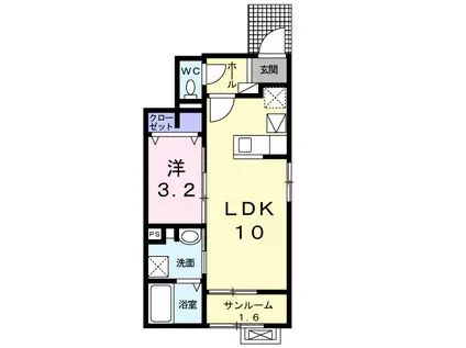 エトワール八尾V(1LDK/1階)の間取り写真