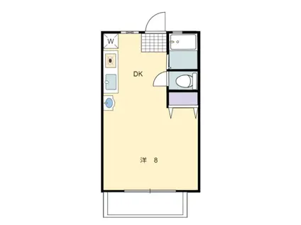 ホワイエ デ ルシェルシュ(ワンルーム/1階)の間取り写真