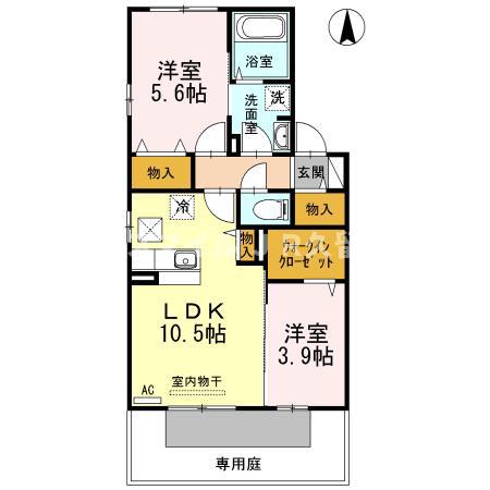 ラポールハピネス(2LDK/1階)の間取り写真