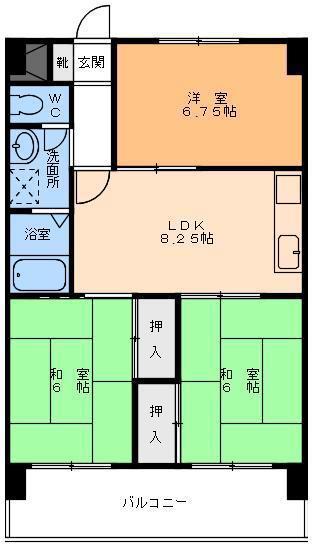 レジデンス松本(3LDK/3階)の間取り写真