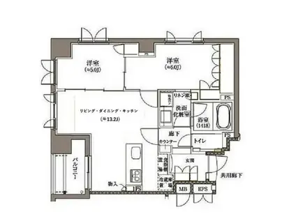 CONOE赤坂丹後町(2LDK/4階)の間取り写真