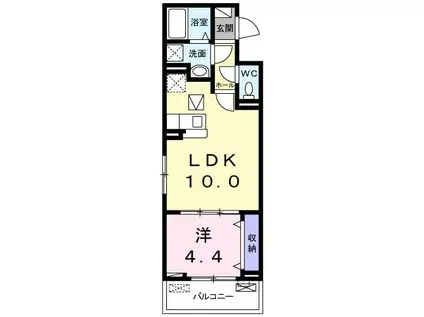 ドミールサワIII(1LDK/1階)の間取り写真