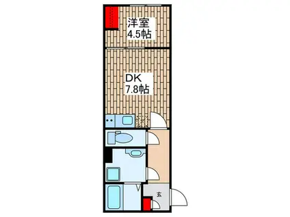 コーラルテラス南砂(1DK/5階)の間取り写真