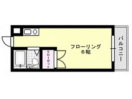 コーポアルベール(ワンルーム/1階)の間取り写真