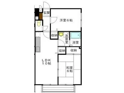 ファミール下加茂I(2LDK/2階)の間取り写真