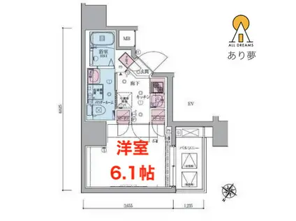 リヴシティ横濱生麦(1K/6階)の間取り写真