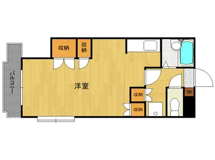 ロイヤルセブンハイツ(ワンルーム/1階)の間取り写真