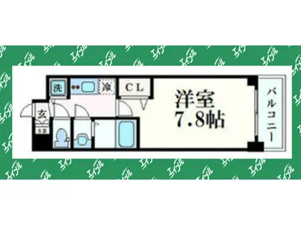 プレサンス丸の内雅殿(1K/11階)の間取り写真