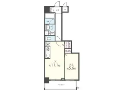 ラディアント(1LDK/6階)の間取り写真