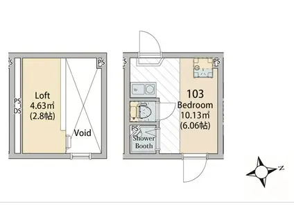 ソフィアフレッシュ(ワンルーム/1階)の間取り写真