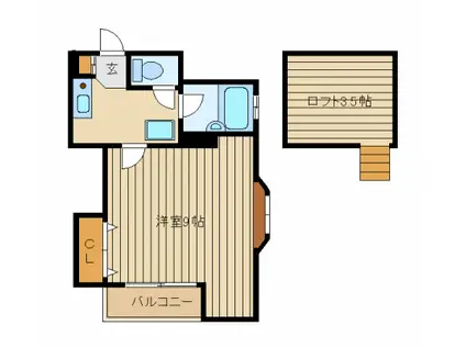 メープルイズミ(1K/3階)の間取り写真