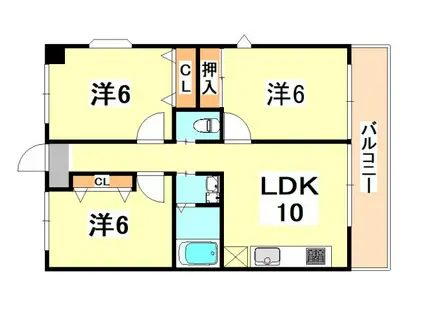 エトワール須磨(3LDK/1階)の間取り写真