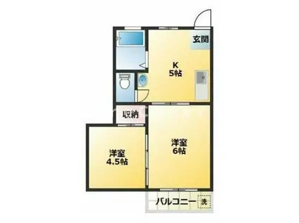 新和コーポ(2K/2階)の間取り写真