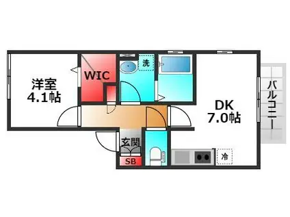 長興寺コーポ(1DK/2階)の間取り写真