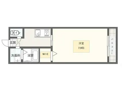 ソリテール月出(1K/4階)の間取り写真