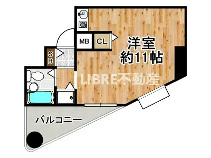 オーキッド此花(ワンルーム/4階)の間取り写真