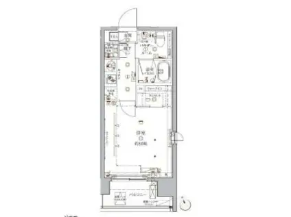 クレイシア上野松が谷(1K/5階)の間取り写真
