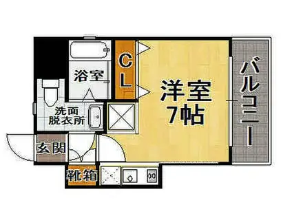 エステートモア日赤アベニュー(1K/3階)の間取り写真