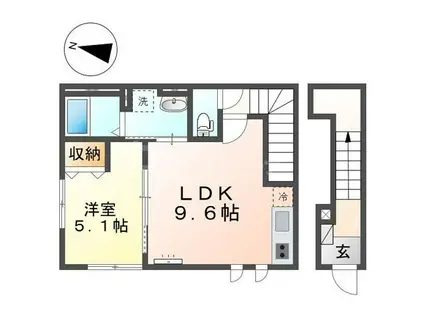 GRAN LUCE(1LDK/2階)の間取り写真