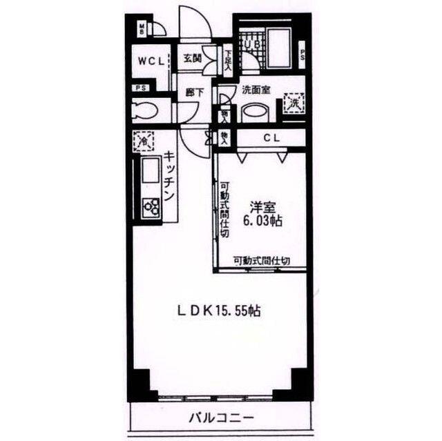 A-PLACE田町イースト(1LDK/10階)の間取り写真